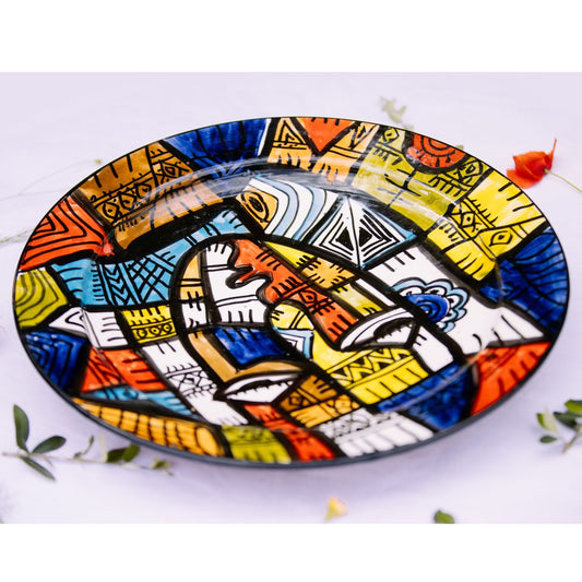 Assiette de Présentation en Céramique Terre Cuite 40 cm – Colorée