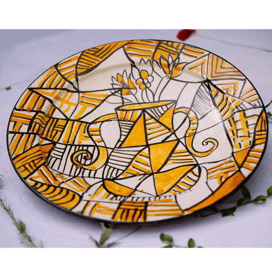 Assiette de Présentation en Céramique Terre Cuite 40 cm – Colorée