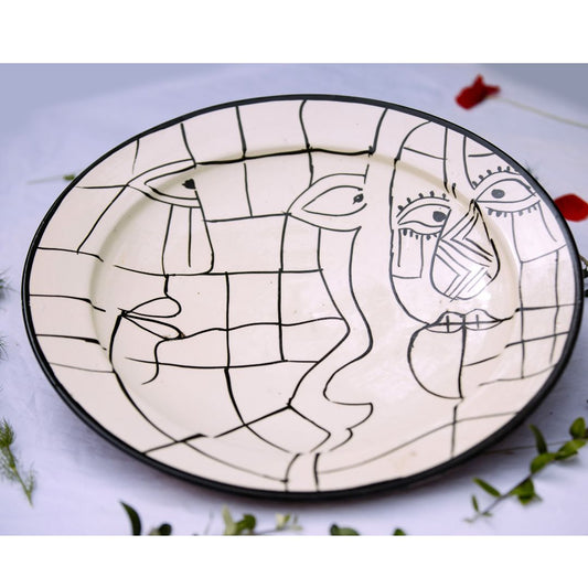 Assiette de Présentation en Céramique Terre Cuite 40 cm – Blanche