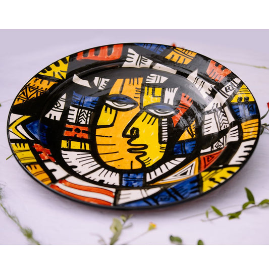 Assiette de Présentation en Céramique Terre Cuite 40 cm – Colorée