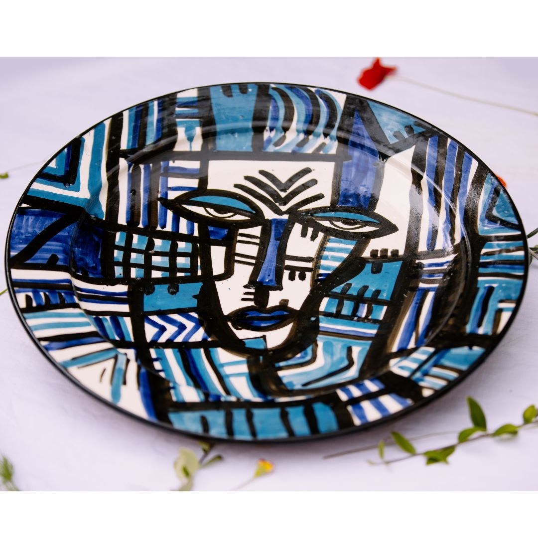 Assiette de Présentation en Céramique Terre Cuite 40 cm – Colorée