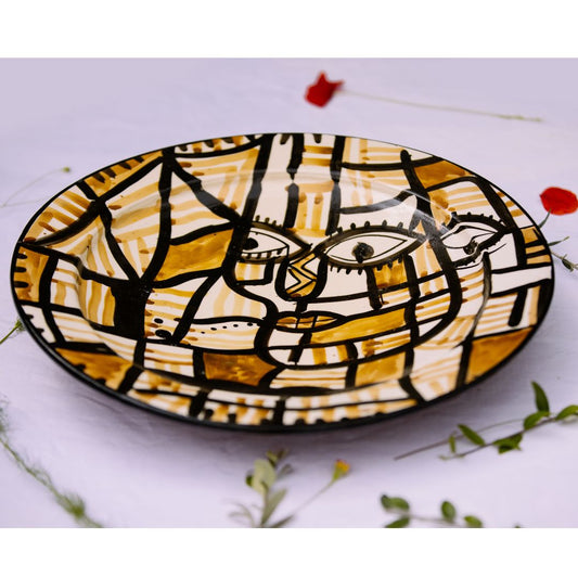 Assiette de Présentation en Céramique Terre Cuite 40 cm – Colorée