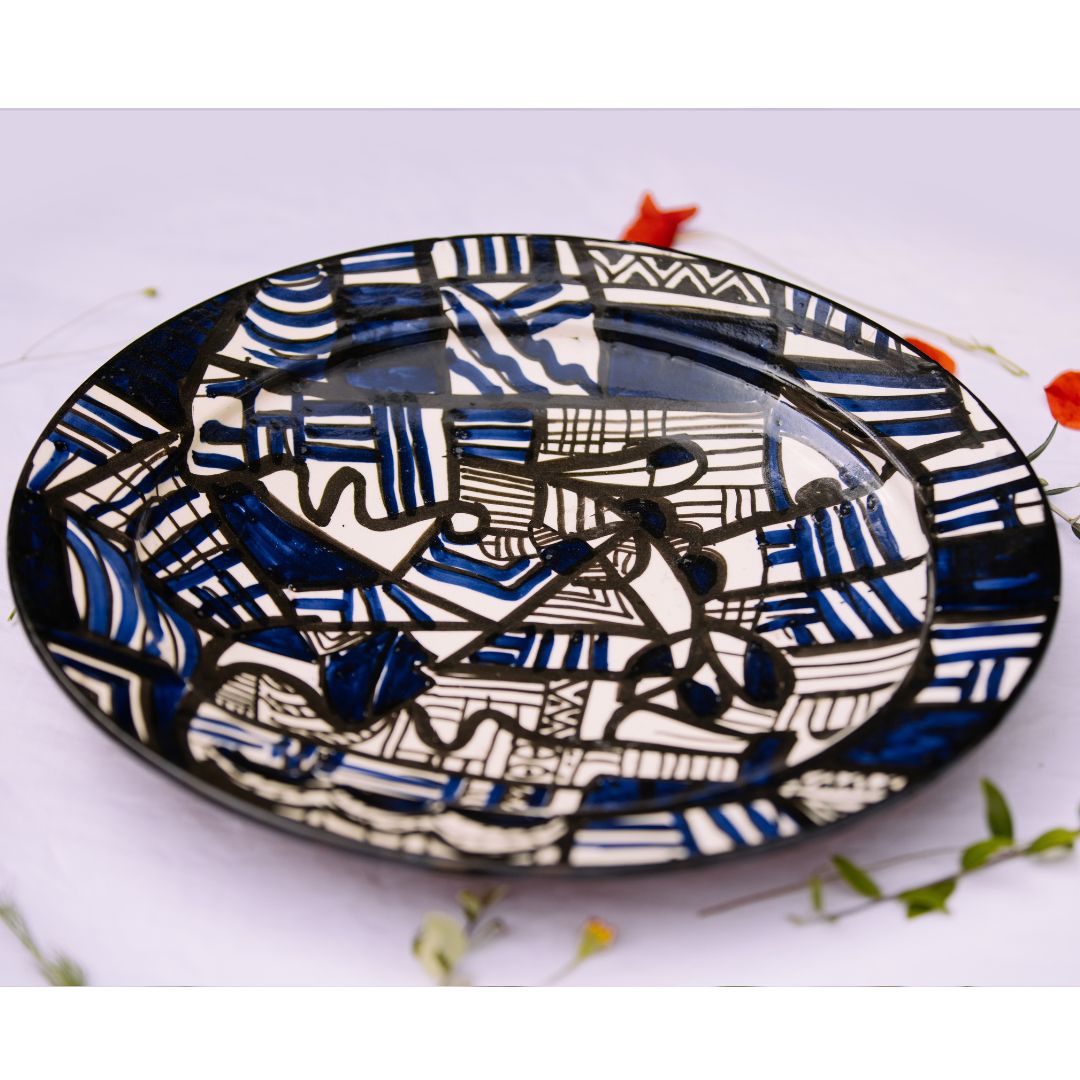 Assiette de Présentation en Céramique Terre Cuite 40 cm – Colorée