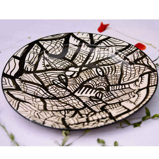 Assiette de Présentation en Céramique Terre Cuite 40 cm – Blanche