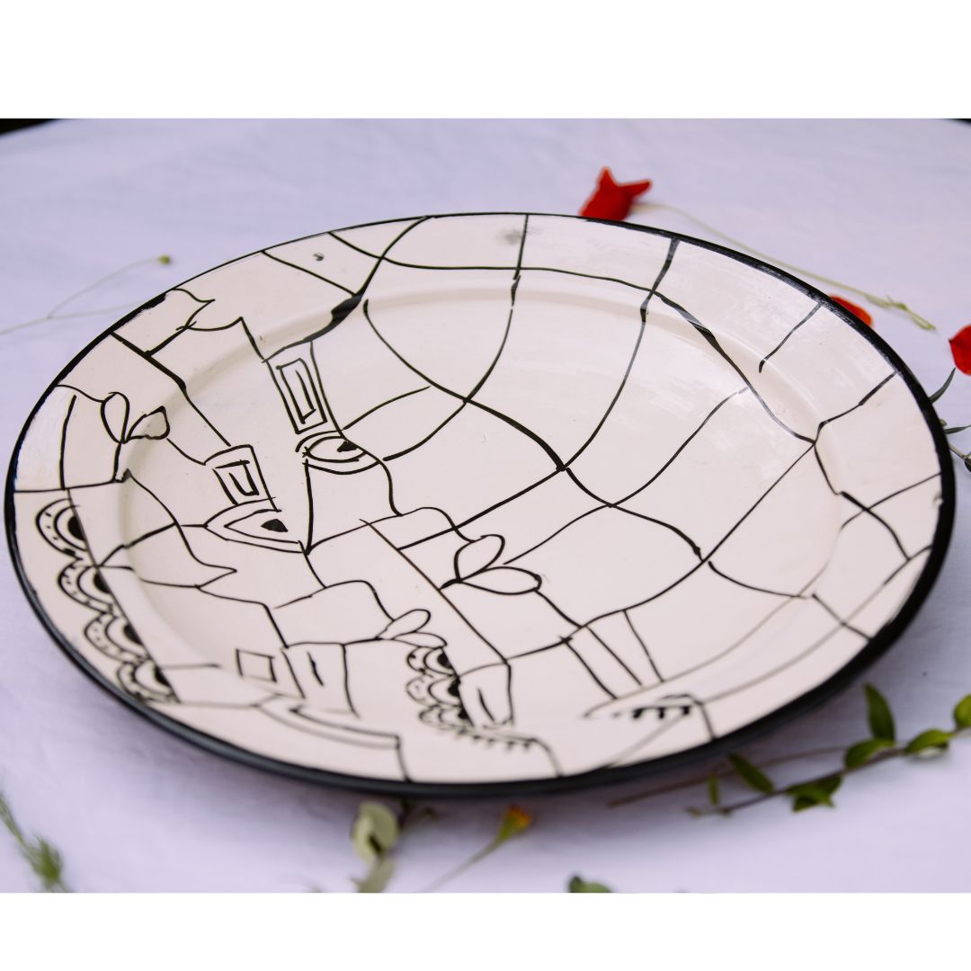 Assiette de Présentation en Céramique Terre Cuite 40 cm – Blanche