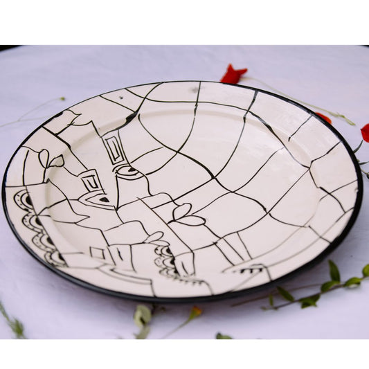 Assiette de Présentation en Céramique Terre Cuite 40 cm – Blanche
