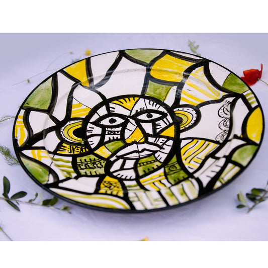 Assiette de Présentation en Céramique Terre Cuite 40 cm – Colorée