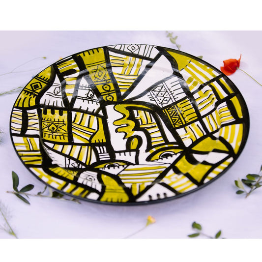 Assiette de Présentation en Céramique Terre Cuite 40 cm – Colorée