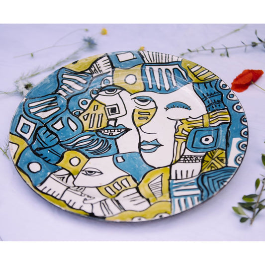 Grande assiette en Céramique Terre Cuite - Colorée