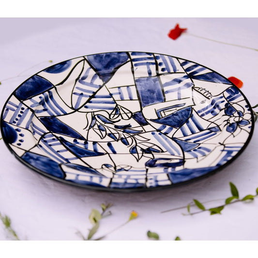 Assiette de Présentation en Céramique Terre Cuite 40 cm – Colorée
