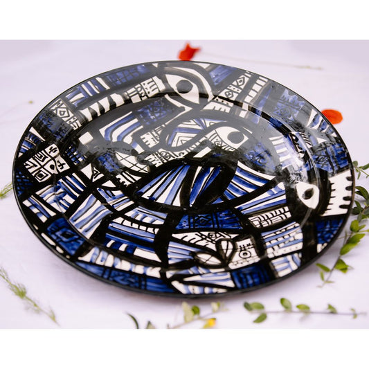 Assiette de Présentation en Céramique Terre Cuite 40 cm – Colorée