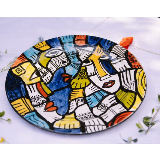 Grande assiette en Céramique Terre Cuite - Colorée