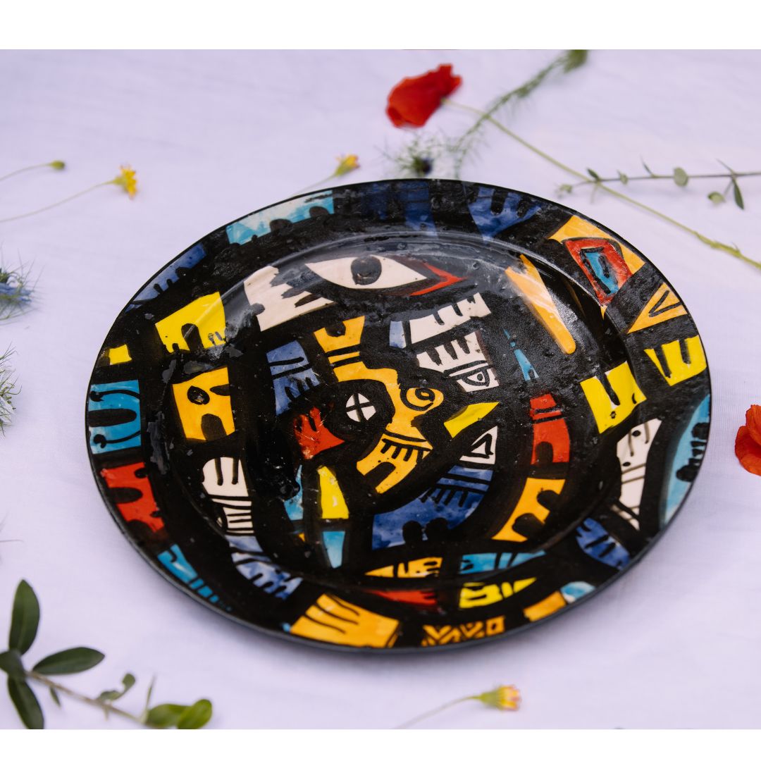 Assiette en Céramique Terre Cuite - Colorée