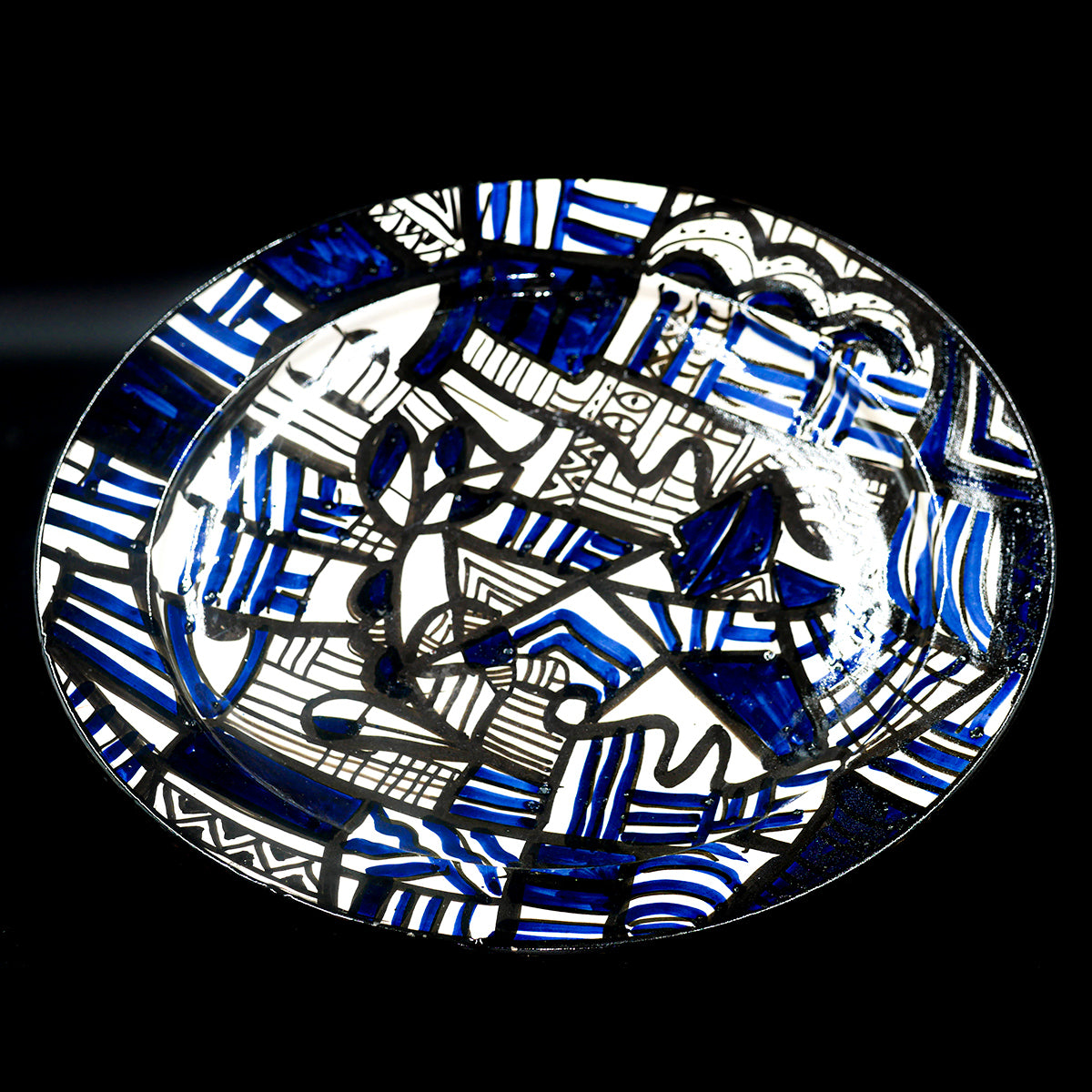 Assiette de Présentation en Céramique Terre Cuite 40 cm – Colorée