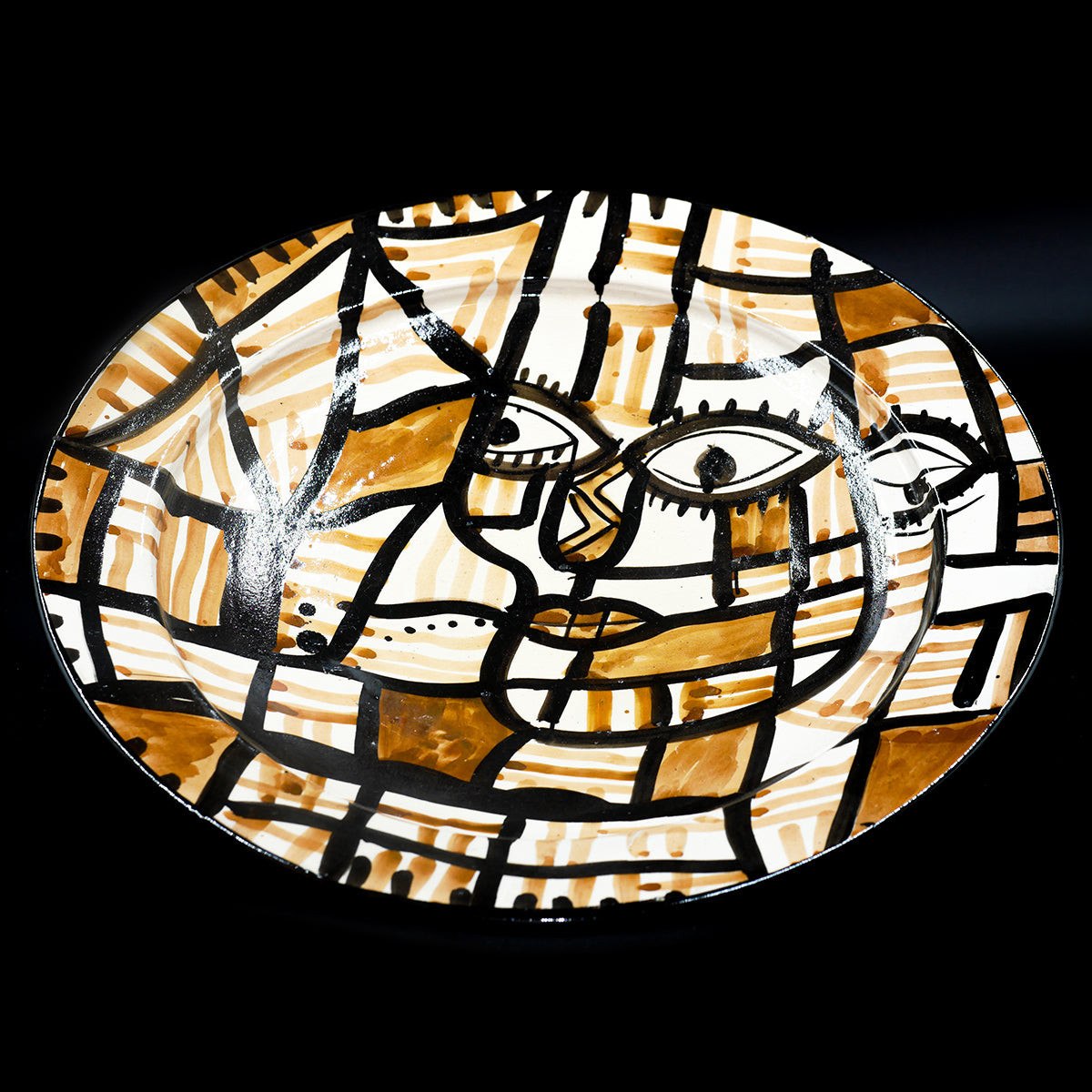 Assiette de Présentation en Céramique Terre Cuite 40 cm – Colorée