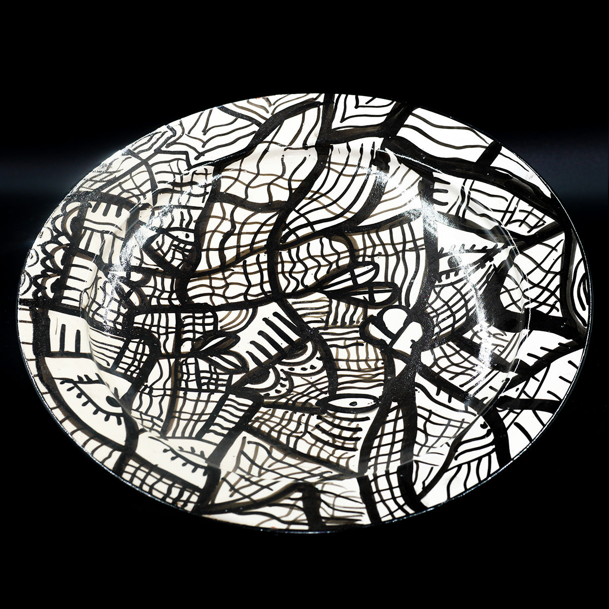 Assiette de Présentation en Céramique Terre Cuite 40 cm – Blanche