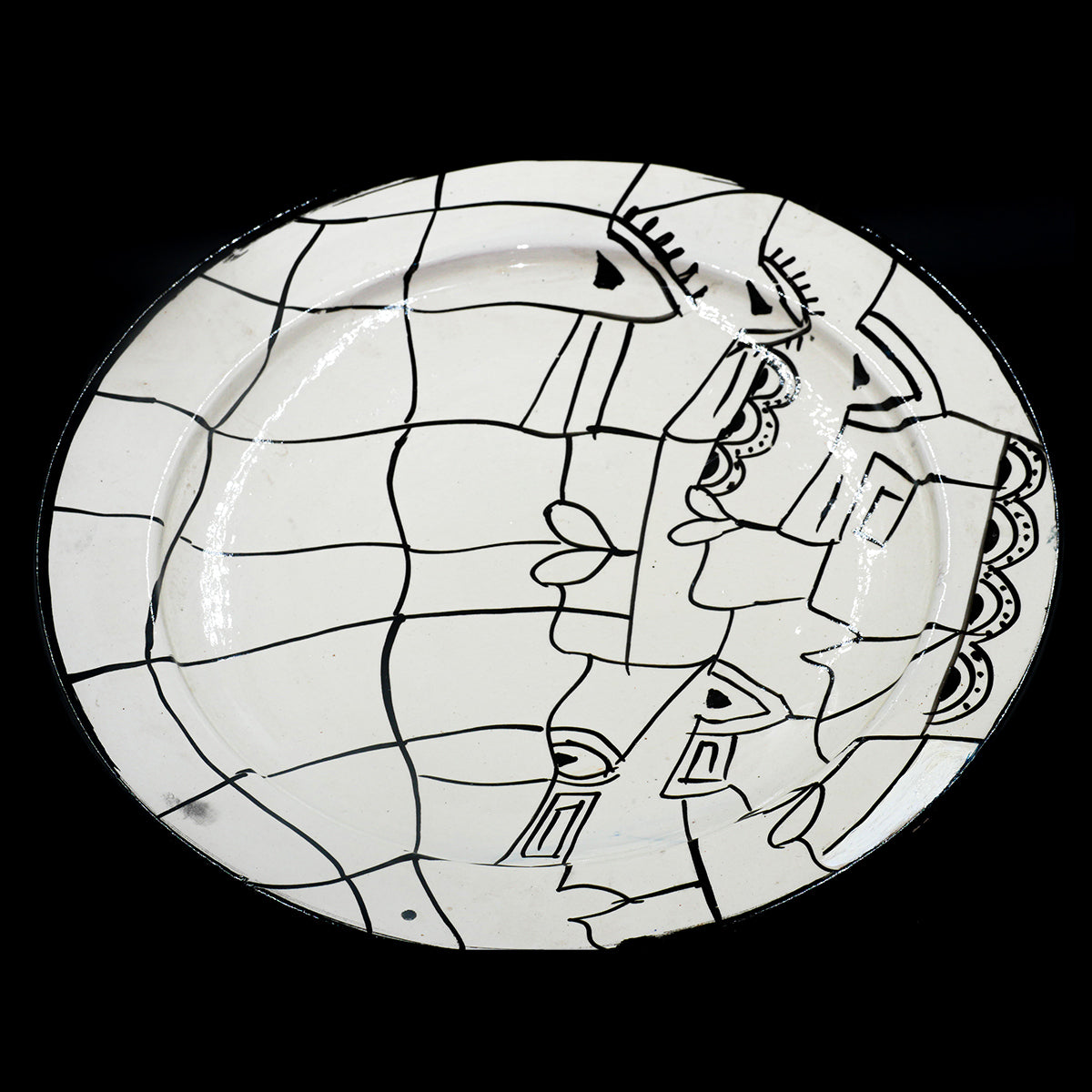 Assiette de Présentation en Céramique Terre Cuite 40 cm – Blanche