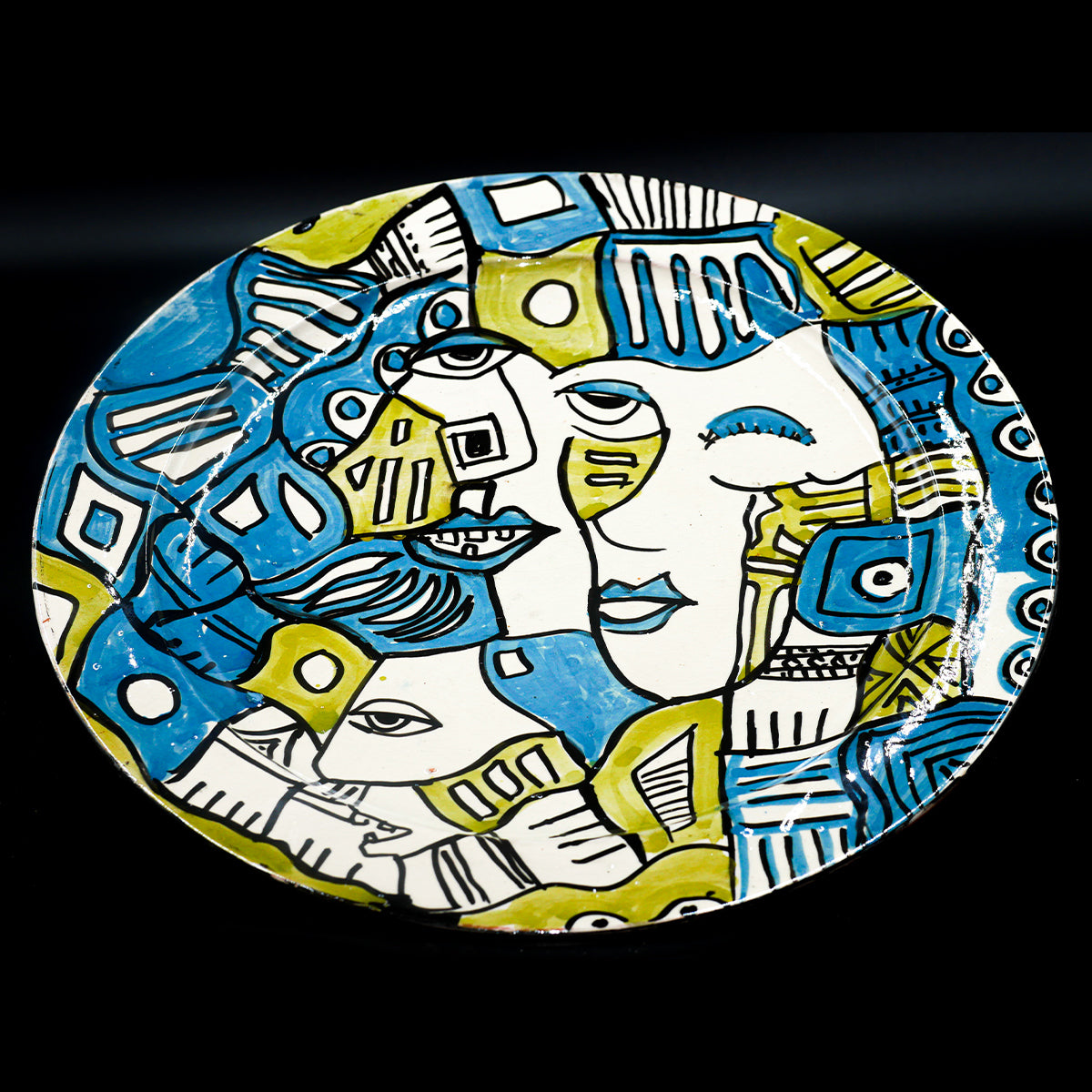 Assiette de Présentation en Céramique Terre Cuite 40 cm – Colorée
