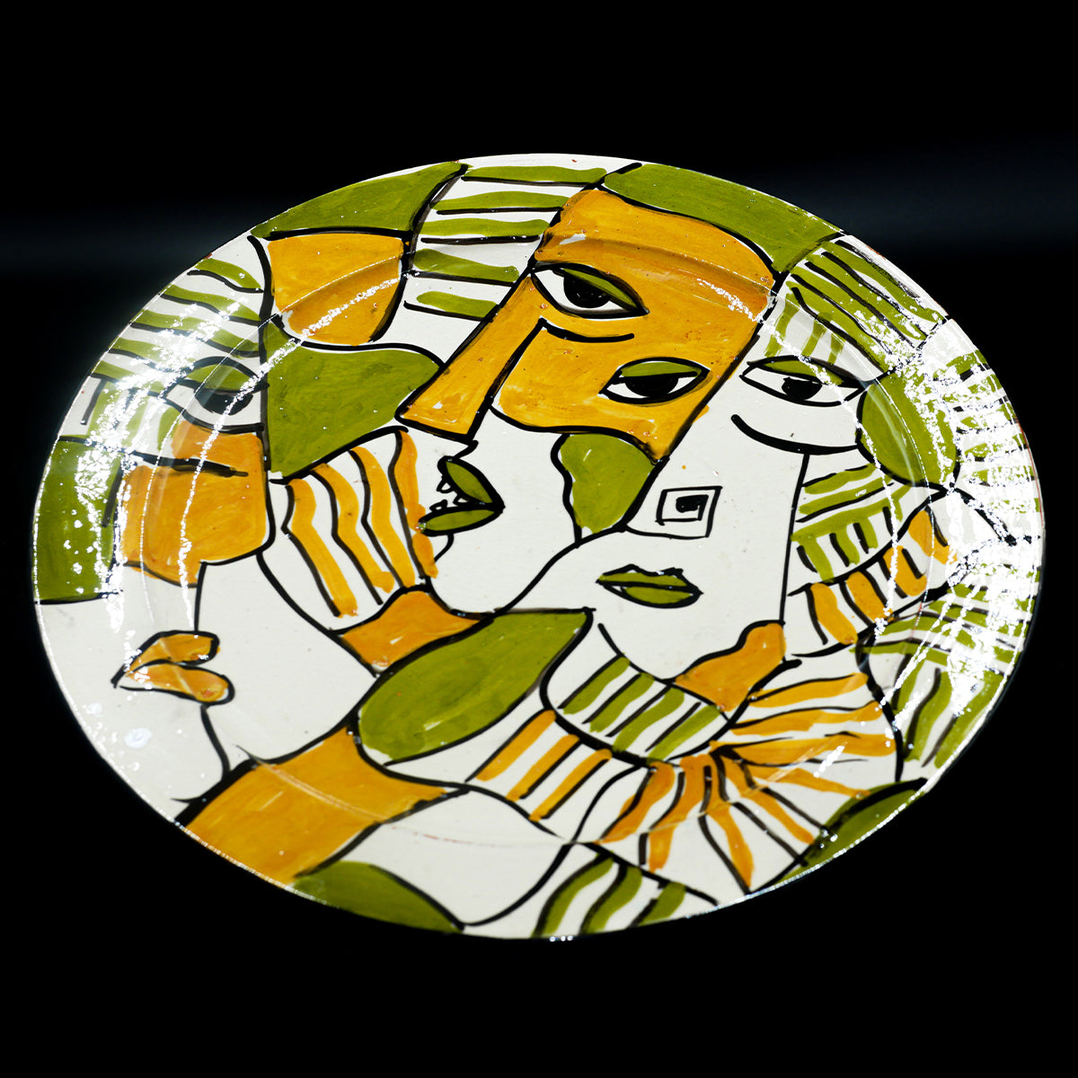 Assiette de Présentation en Céramique Terre Cuite 40 cm – Colorée