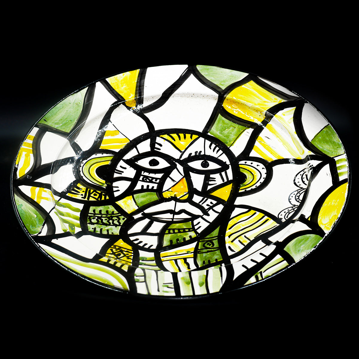 Assiette de Présentation en Céramique Terre Cuite 40 cm – Colorée