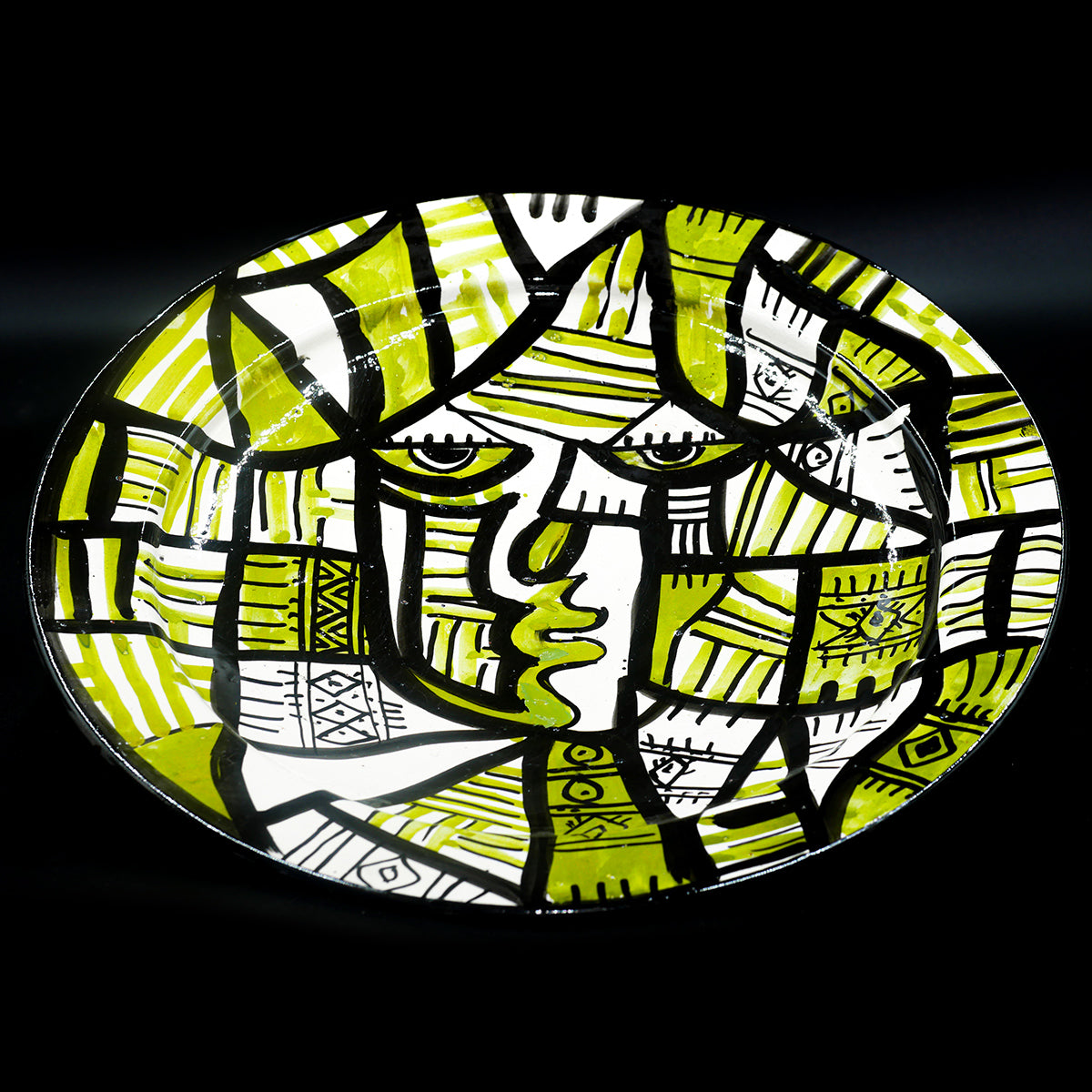 Assiette de Présentation en Céramique Terre Cuite 40 cm – Colorée
