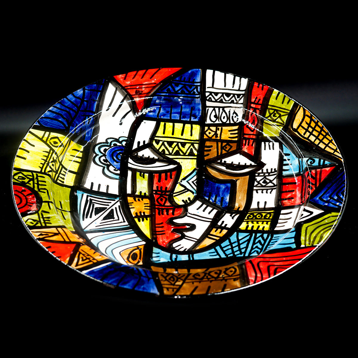Assiette de Présentation en Céramique Terre Cuite 40 cm – Colorée