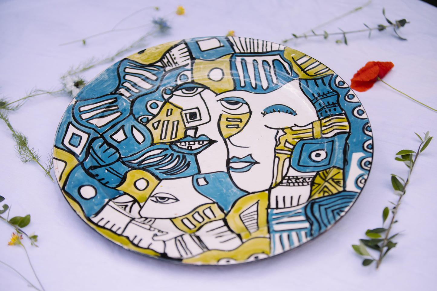Grande assiette en Céramique Terre Cuite - Colorée