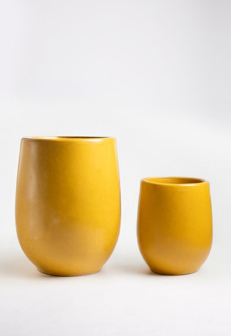 Pot en céramique jaune 42cm