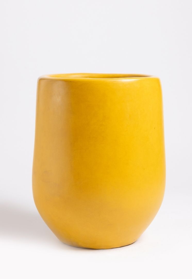 Pot en céramique jaune 50cm