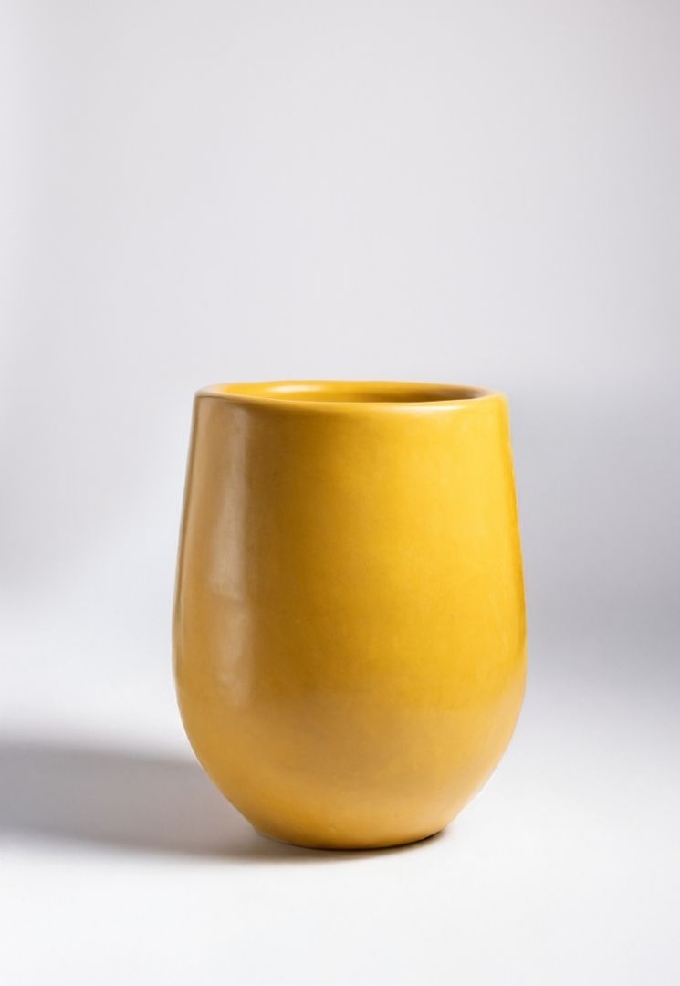 Pot en céramique jaune 60cm