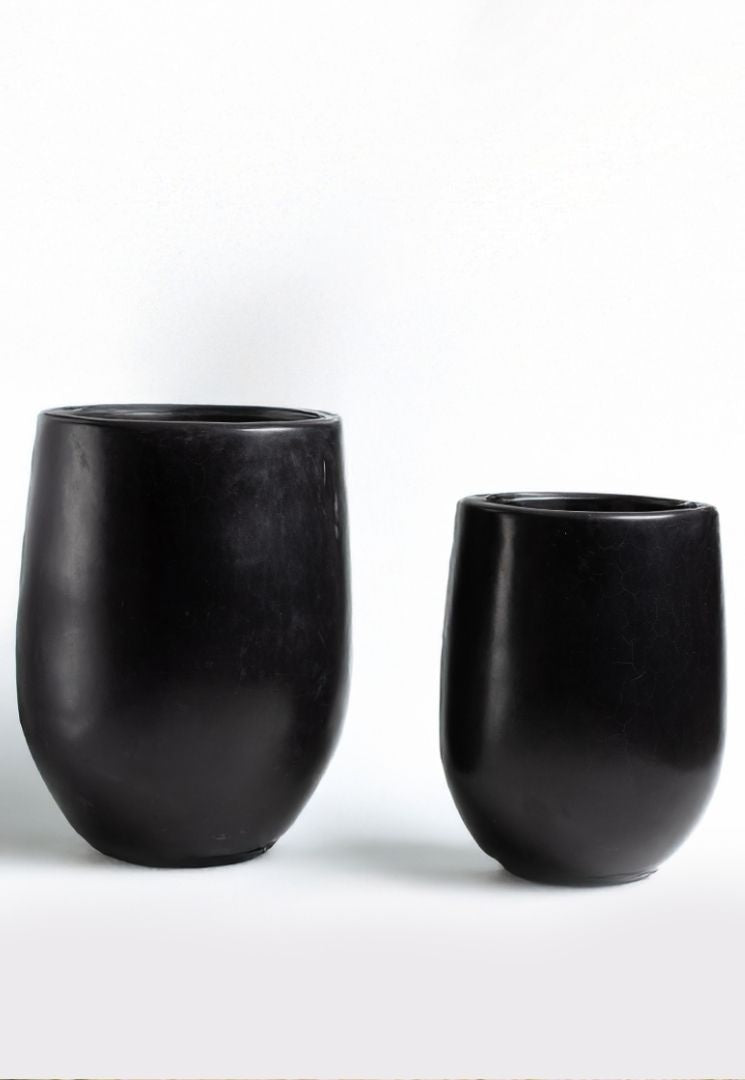 Pot en céramique noir 42cm