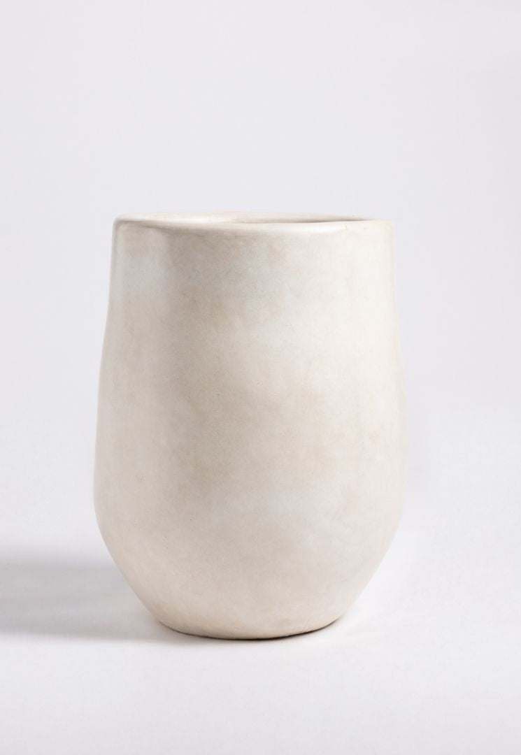 grand Pot en céramique blanc extérieur