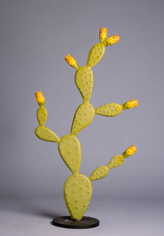 Statue Cactus Extérieur en Métal 1m10