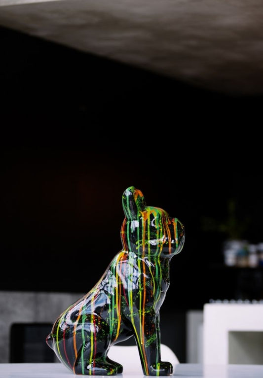 Statue Bouledogue Français Pop Art – 55 cm en Céramique