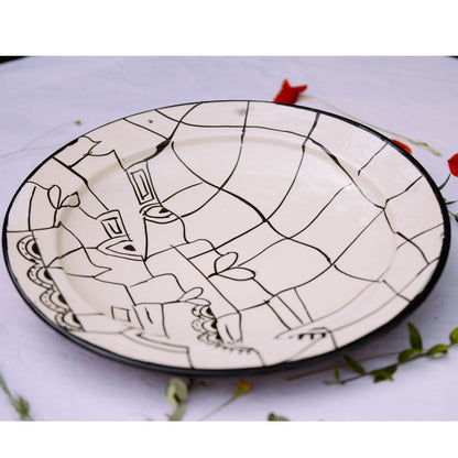 Assiette de Présentation en Céramique Terre Cuite 40 cm – Blanche