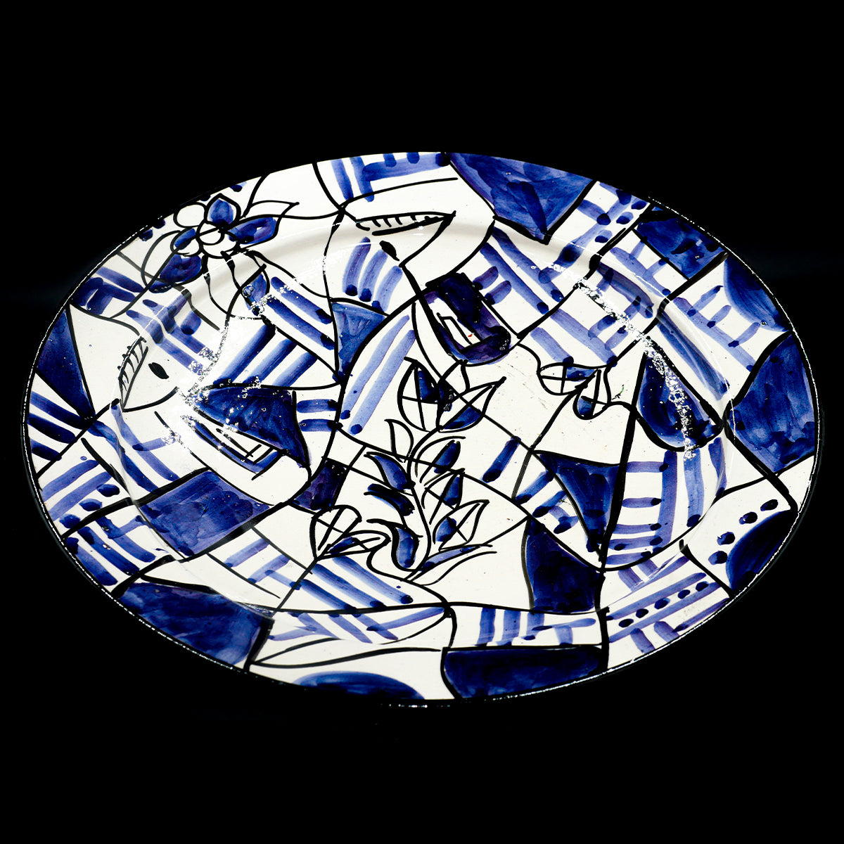 Assiette de Présentation en Céramique Terre Cuite 40 cm – Colorée