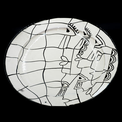 Assiette de Présentation en Céramique Terre Cuite 40 cm – Blanche