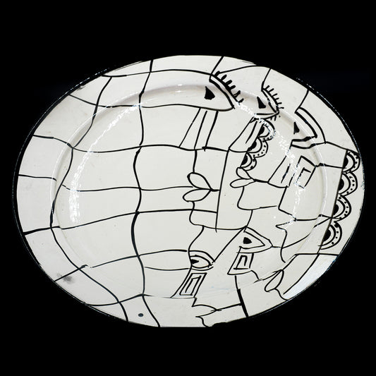 Assiette de Présentation en Céramique Terre Cuite 40 cm – Blanche