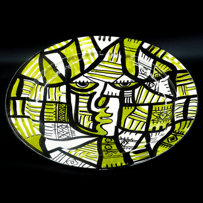 Assiette de Présentation en Céramique Terre Cuite 40 cm – Colorée