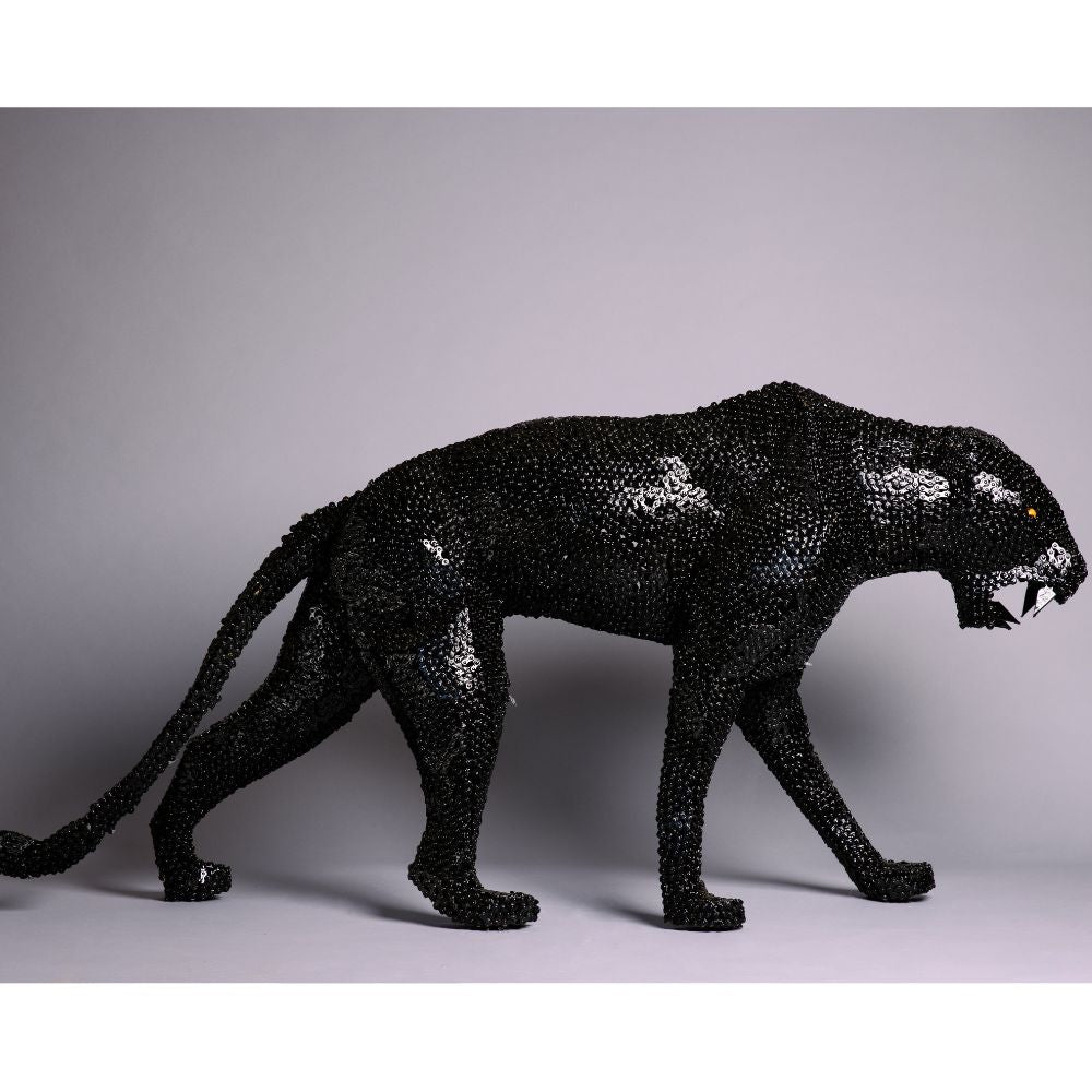 black leopard statue